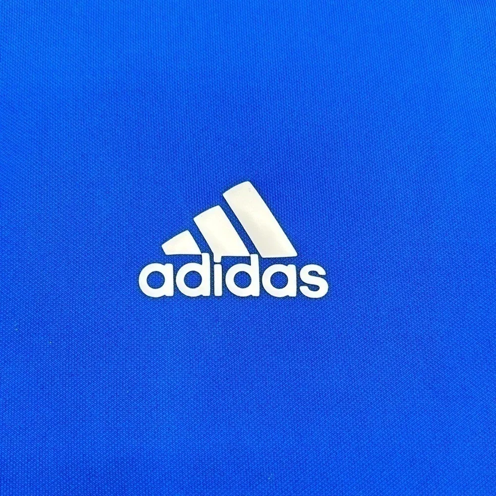 UEC Adidas blue polo golf shirt medium